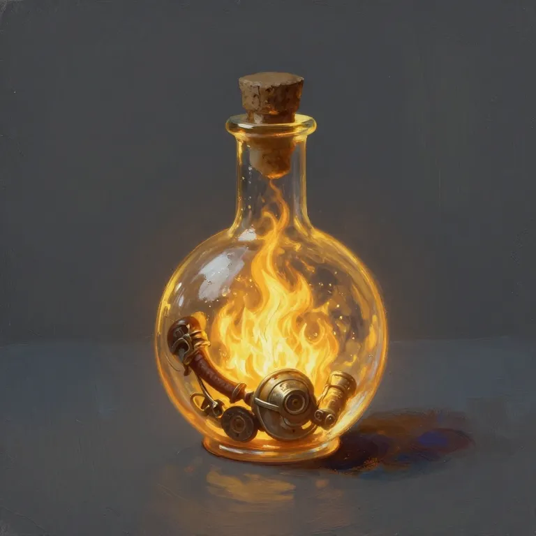 Ilustração de Fogo Alquímico (frasco)